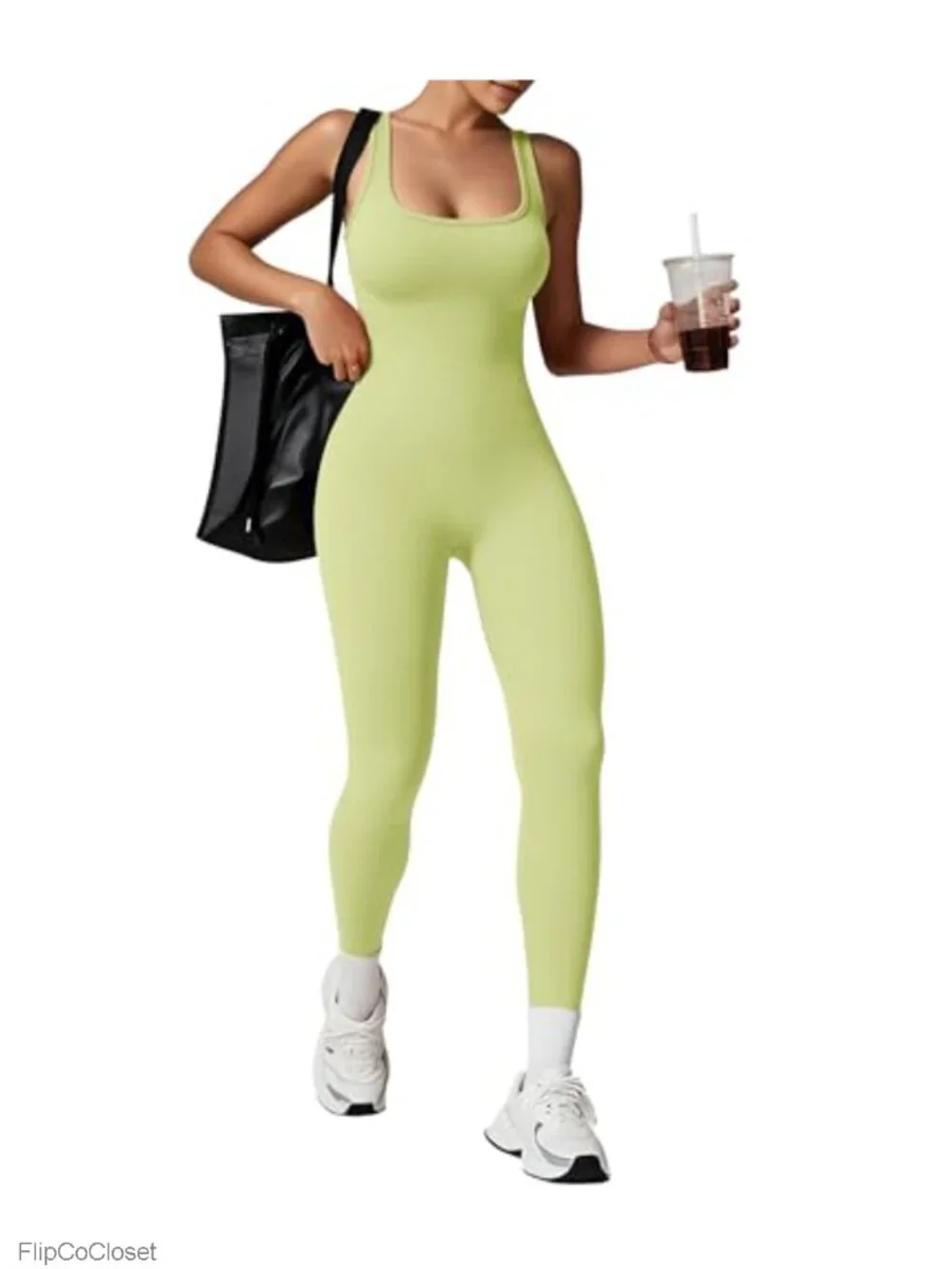 Sleeveless Square Neck Romper Jumpsuit for Women Athletic Yoga One Piece